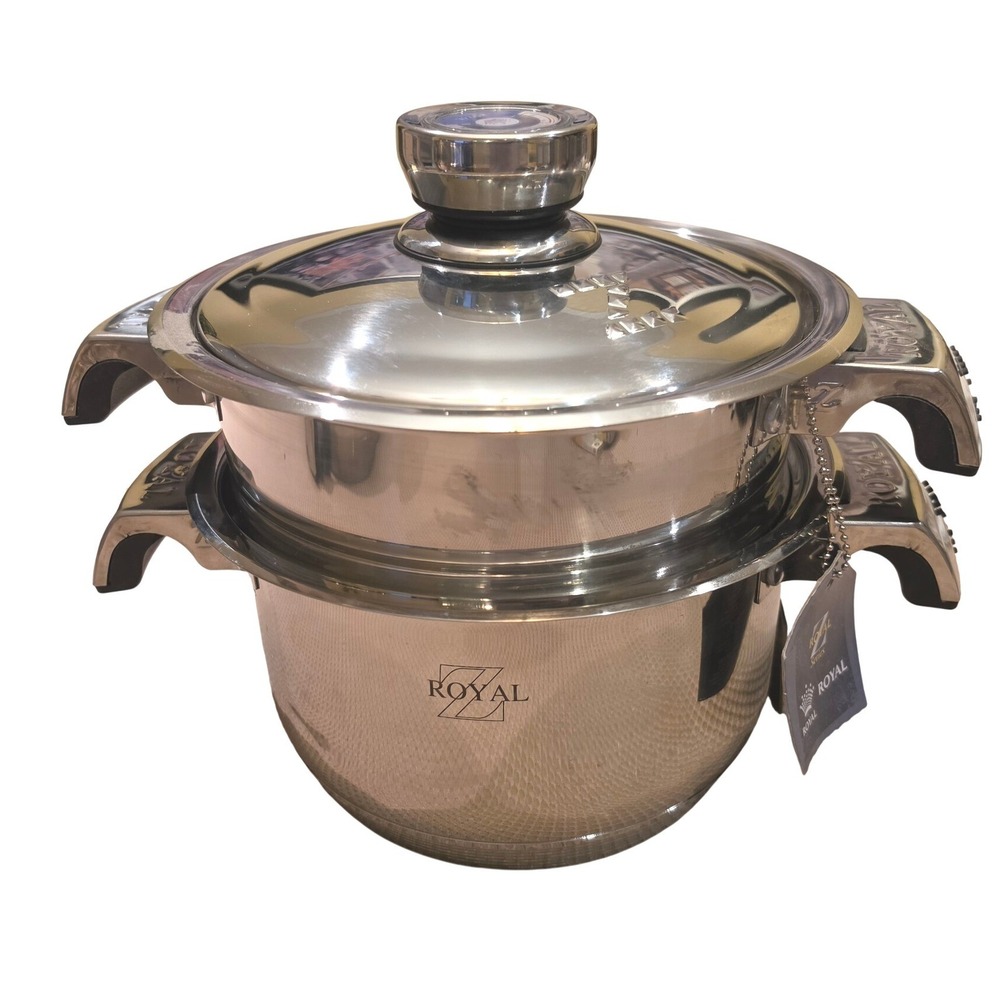 Royal Z Series Stainless Steel Steamer Pot Set with Temperature Gauge Lid NEW 3L
